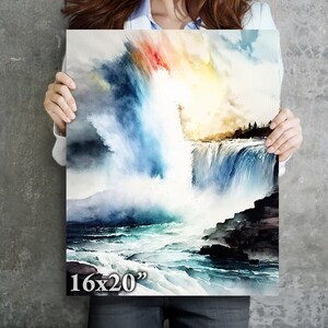 Niagra Falls Waterfall Landmark Watercolor Art FINE ART PRINT Wall Art - Home Decor in Multiple Sizes