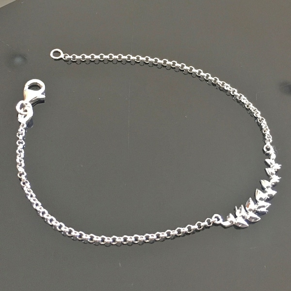 Bracelet épis de blé en argent massif 925/000 bijou nature