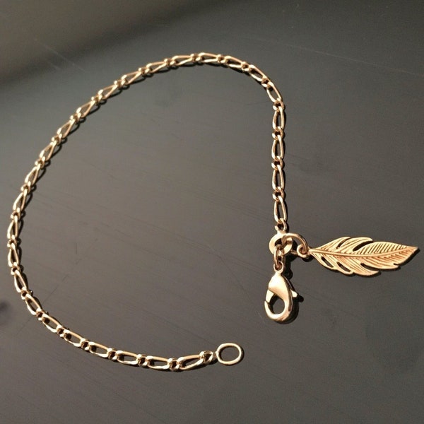 Feather bracelet in 18 carat gold plated nature jewel