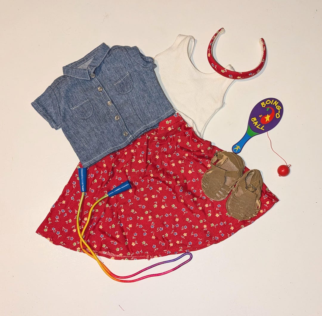 American Girl Vintage Pleasant Company Retired Red Skirt Outfit Know As american-girl-vintage-pleasant-company-retired-red-skirt-outfit-know-as