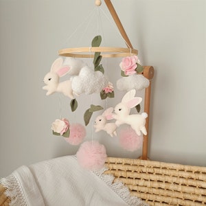 Bunny Baby Mobile, Nursery Decor, Baby Shower Gift