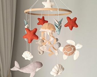 Ocean Baby Mobile, Maritime Dekoration, Filz Meeresbewohner