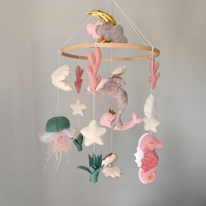 Under the sea baby mobile for crib, ocean nursery decor, baby shower gift
