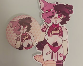 Dogboy Button Pin + Sticker