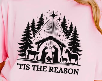 Comfort Colors® El mejor regalo de todos, camiseta de la Natividad, camiseta cristiana de Navidad, camiseta religiosa de Navidad, camiseta de Feliz Navidad, versículo bíblico