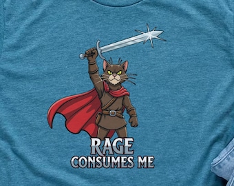 Camiseta Comfort Colors® "Rage Consumes Me", divertida camiseta con meme, sudadera sarcástica, divertida camiseta con gato, divertida camiseta con humor de gatos