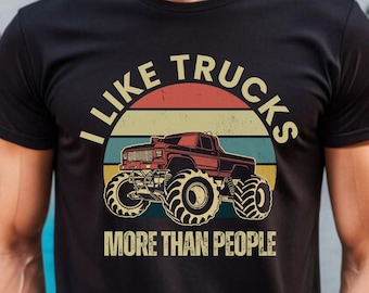 Camisa amante de los camiones, camisa de cumpleaños de Monster Truck, regalo de cumpleaños de Monster Truck, camisa retro para niños de Monster Trucks, traje de niños de camiones, camisa de camionero