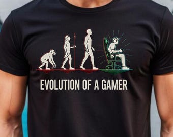 Funny Gaming T-Shirt and Sweatshirt, Evolution of a Gamer Graphic Tee,Funny Gamer Gifts, Gift For Gamer,Funny Gamer Gift for Him