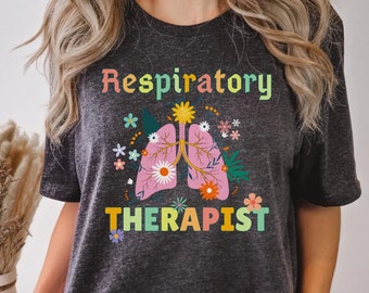 Camicia per terapista respiratorio, Regalo per terapista respiratorio, Camicia polmonare floreale, Regalo per infermiere RT, Terapia respiratoria, Camicia di apprezzamento per pneumologo