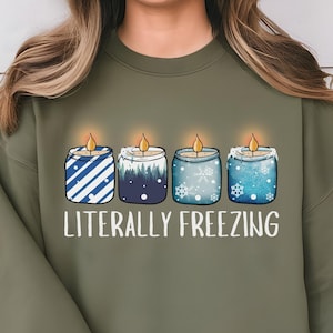 Bluza dosłownie mroźna, tak, jestem zimny, ja 24:7, bluza zimowa, sezon mrozu, damska koszula zimowa, przytulna koszula świąteczna