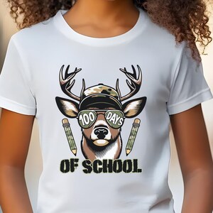100 Days of School Deer Shirt Back to School Shirt,100 Day Of School Tee for Kids,100 Day Of School Era,Celebrate 100 Days of Learning Shirt