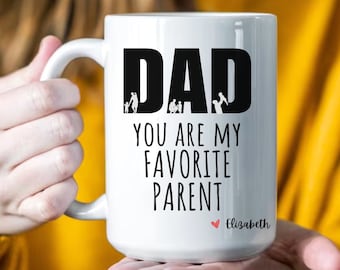 Papa Du bist mein Lieblingselternteil Vatertagsgeschenke Papa Geburtstagskaffeetasse für Papa Lustige Tassen für Papa Bestes Papa aller Zeiten Geschenk Papa Benutzerdefinierte Kaffeetasse