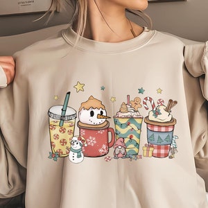 Christmas Coffees Sweatshirt,Cozy Holiday Apparel for Coffee Lovers,Gingerbread Christmas Coffee Shirt,Perfect Gift for Christmas,Coffee Tee
