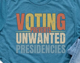 Głosowanie zapobiega niechcianym prezydenturom T-shirt, Kamala Harris 2024 Election Inauguration Shirt, Trump T-shirt, Prezydenckie wybory 2024 prezent