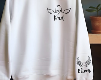 Custom Name Angel Dad Shirt,Grieving Father Shirt,Dad to an Angel,Memorial Shirt Infant Loss,Healing from Loss,Pregnancy Loss,Rest in Heaven