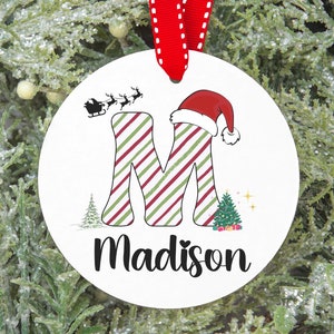Letter Name Ornament,2024 Family Keepsake Christmas Ornament,Custom Initial Ornament, Personalized Ornament Name,Family Christmas Decor gift