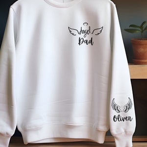 Custom Name Angel Dad Shirt,Grieving Father Shirt,Dad to an Angel,Memorial Shirt Infant Loss,Healing from Loss,Pregnancy Loss,Rest in Heaven