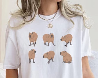 Camiseta de capibara, camisa de roedor, camisas divertidas de capibara, ropa de capibara, capibara retro, camisa linda de capibara, regalo de capibara, regalo de amante de capibara