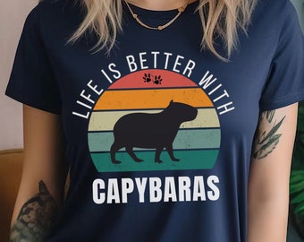 Capybara T-Shirt, Live is Better With Capybaras,Funny Capybara Shirt,Capybara Clothing, Cute Capybara,Cute Capybara Gift,Capybara Lover Gift