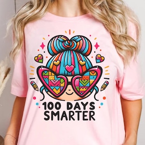 Cute 100 Days Smarter Back to School Shirt,100 Day Of School Shirt for Kids,Kindergarten Teacher,Celebrate 100 Days of Learning Kids Shirt