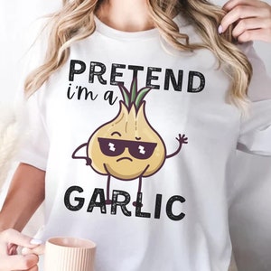 Pretend I'm a Garlic Shirt,Funny Halloween Costume Shirt,Funny Halloween Costume Party Tee,Kids Halloween Shirt,Spooky Season Vampire Shirt