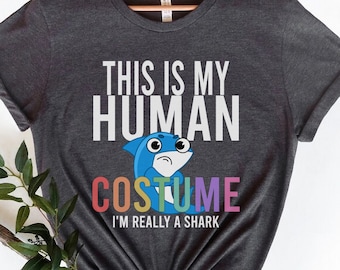 Questa è la mia felpa da costume umano, sono davvero una camicia da squalo, camicia cosplay da squalo, costume di Halloween, camicia da squalo, camicia da squalo divertente