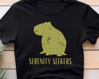 Serenity Seeker Capybara Shirt,Capybara T-Shirt,Lustiges Capybara Shirt,Capybara Kleidung, Nettes Capybara Geschenk,Capybara Liebhaber Geschenk, Tier Geschenke