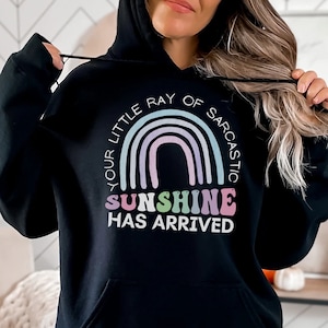 Your Little Ray of Sarcastic Sunshine Has Arrived, Sarcastic Hoodie, Weird Mom Shirt, Sunshine Shirt, Sunshine Hoodie, Adult Sarcastic Shirt