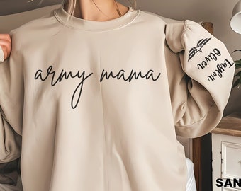 Custom Proud Army Mom Sweatshirt,Personalized Army Mama Shirt,Soldier Mom Shirt,Army Family Day,USA Army Mom Gift,Military Mom SweatShirt,
