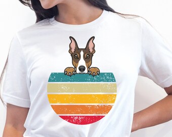 Retro Sonnenuntergang Dobermann Shirt, lustiges Dobermann Shirt, lustiges Hundebesitzer Geschenk, Hundetasche Shirt, individuelles Hundeshirt, Hundeliebhaber Shirt, Dobermann Liebhaber