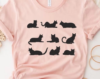 Different Shades of Cat Tshirt, Cat Lover Girl's Tshirt, Cat is my Valentine Shirt, Cat Lover Gift, Best Cat Mom Ever,Cat Lover Person Gift