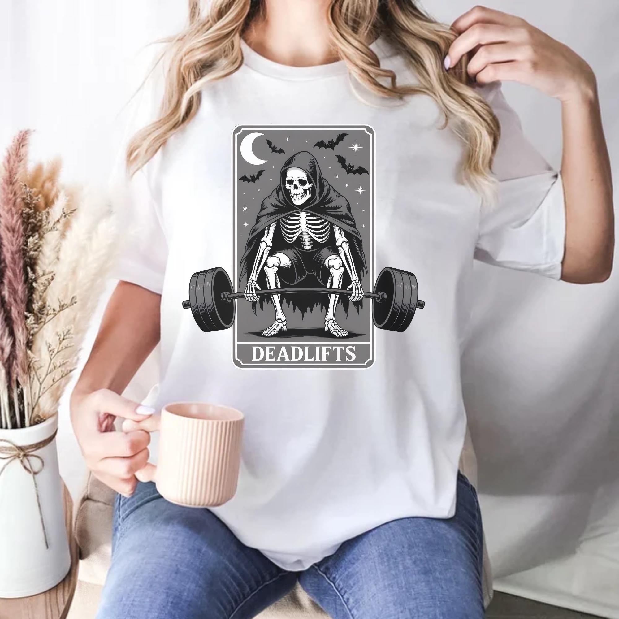 Skeleton Gym Tarot Card Shirt,dead Lift Workout Tee,muscle Mommy