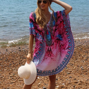 Pink Boho Tiles Short HC Kaftan