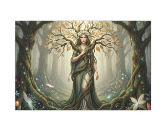 Espíritu del árbol de la diosa del bosque Lienzo mate / Cuadro de pared estirado