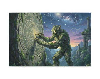 Cuadro de troll astrólogo sobre lienzo mate / Arte de pared estirado