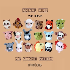 Animal Minis 18 in 1 No Sew Crochet Pattern Bundle  (PDF Pattern)
