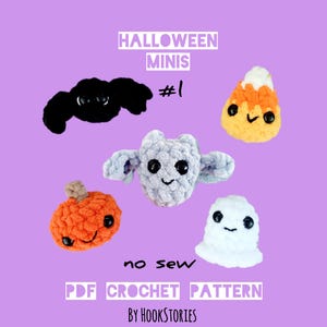 Paquete de patrones de crochet sin costura "Halloween Minis 1" (patrón PDF)