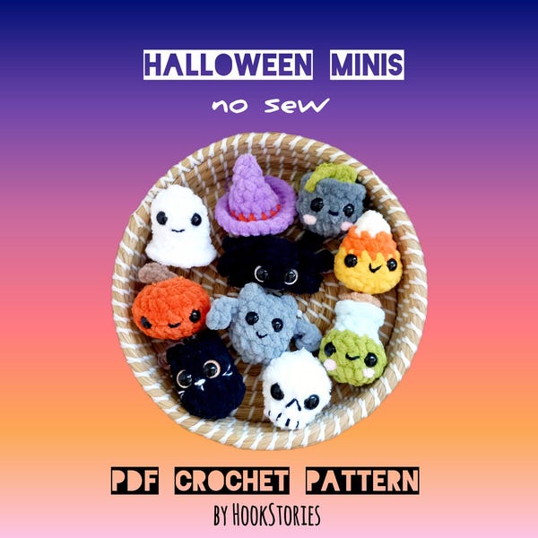 Halloween Minis 10 in 1 No Sew Crochet Pattern Bundle (PDF Pattern)