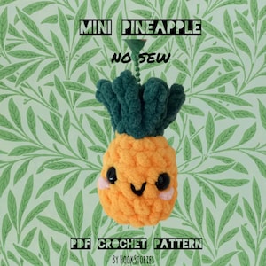 No Sew Mini Pineapple Crochet Pattern: Summer Keychains (PDF Pattern)