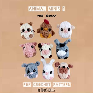 Animal Minis 9 in 1 No Sew Crochet Pattern Bundle (PDF Pattern)