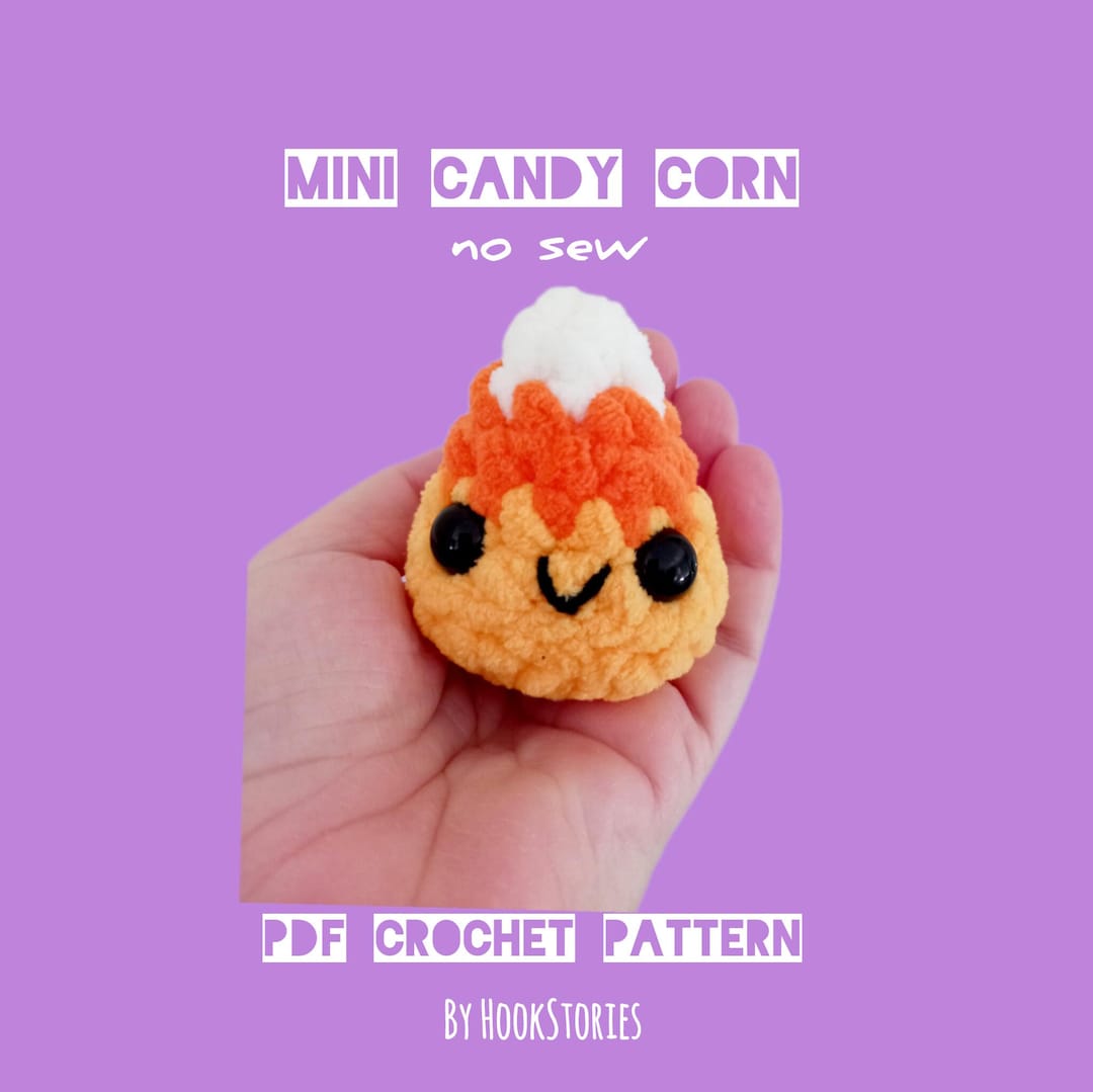 No Sew Mini Candy Corn Crochet Pattern: Halloween Keychains (PDF ...
