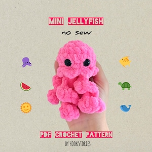 Mini Jellyfish No Sew Crochet Pattern, Summer Crochet Pattern, Keychains, Claw Machine Minis, PDF Amigurumi Pattern
