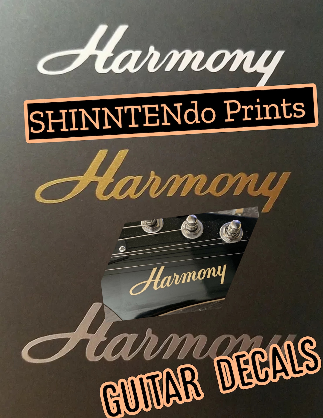 Harmony Guitar Decals Etsy