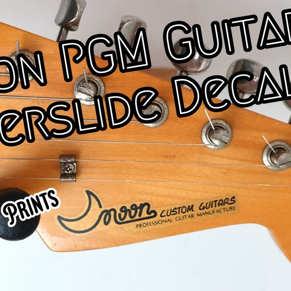 Moon PGM Guitar Headstock Decals