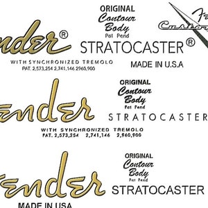 Fender Strato Waterslide Decal pk 1