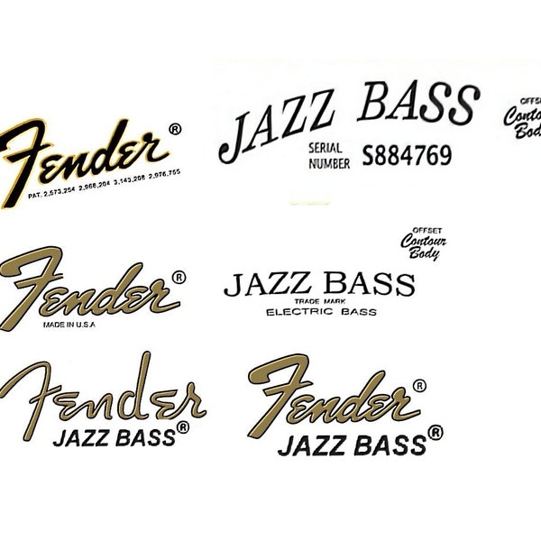 Fender Ultimate Jazz Bass Waterslide Decal Pack