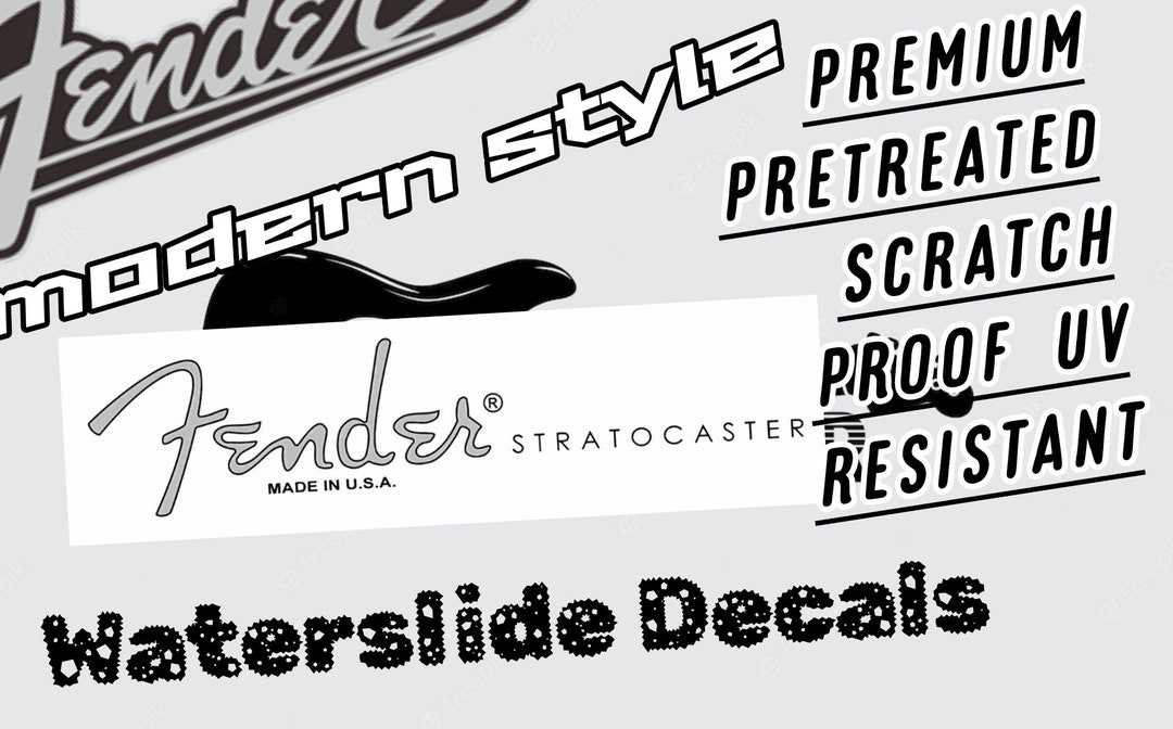 Fender Stratocaster Headstock Decals Modern Etsy