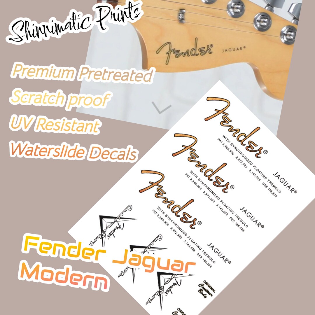 Modern Fender Jaguar Waterslide Headstock Decal Etsy