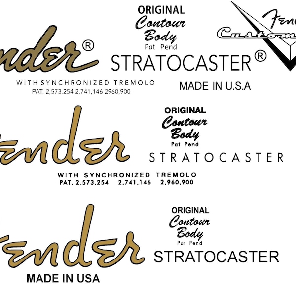 Fender Stratocaster Waterslide Decals