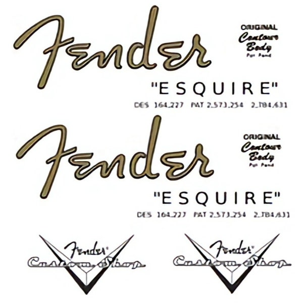 Fender Esquire Decal Fender Etsy